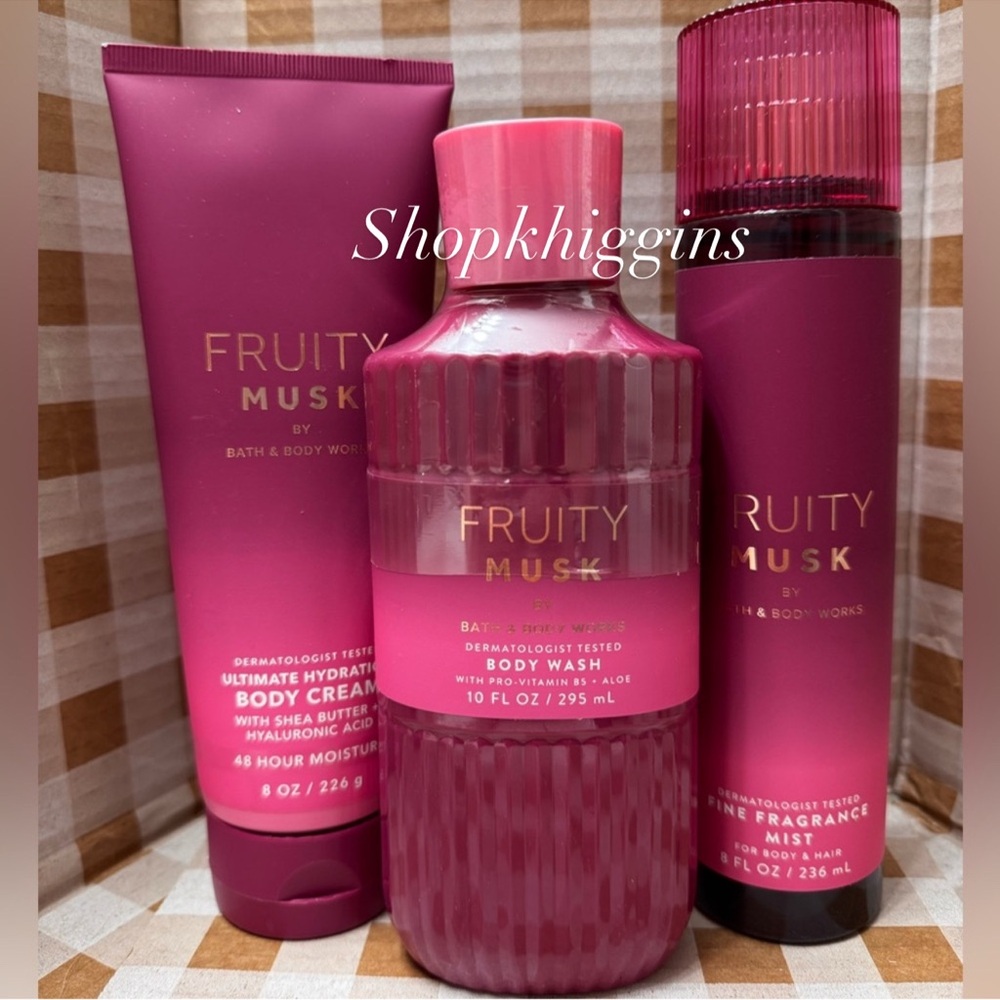 NEW B&BW Fruity Musk Body Care Set with body cream, body wash, fragrance